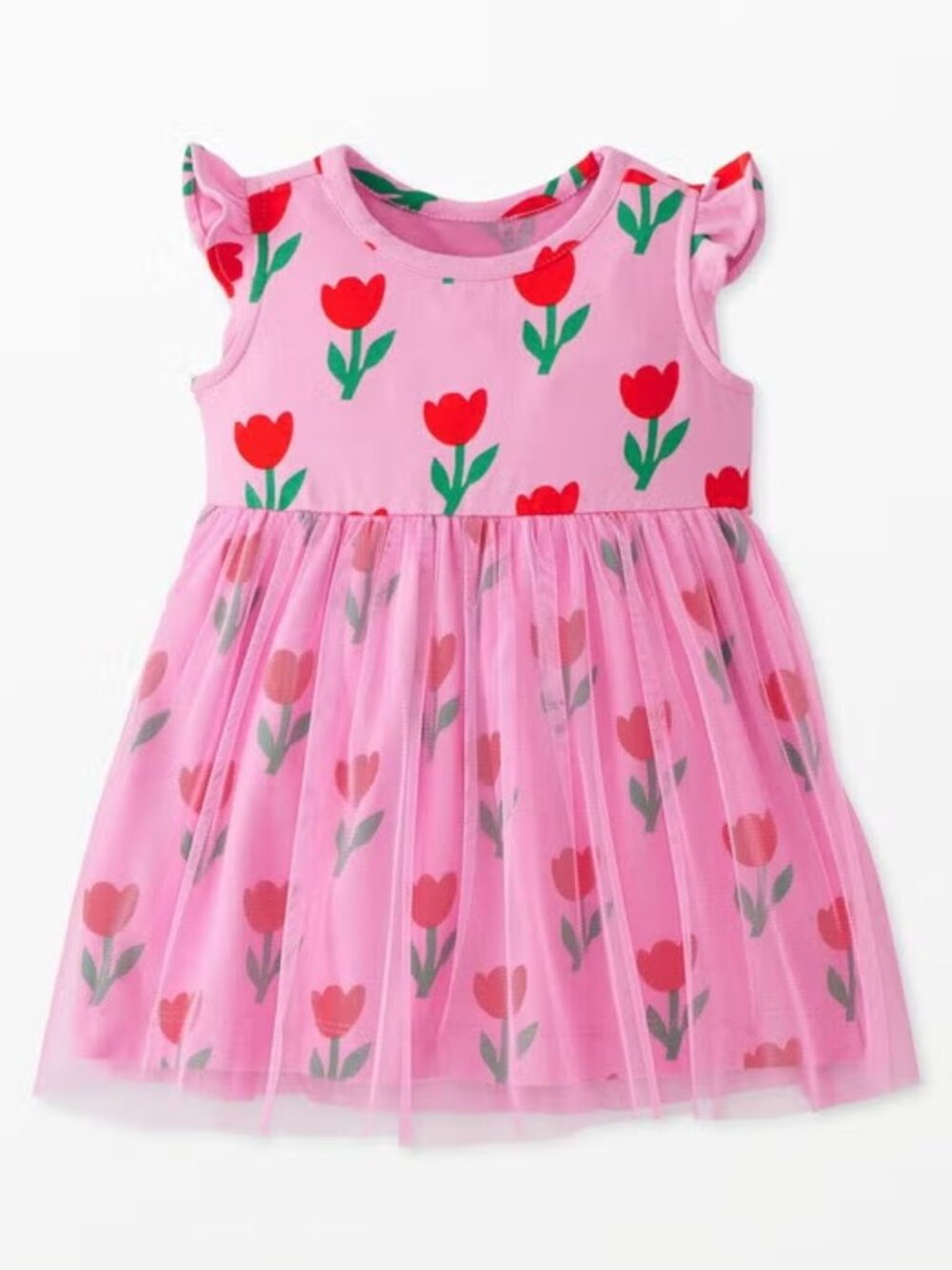 Hanna Andersson Baby Flutter Sleeve Tulle Dress